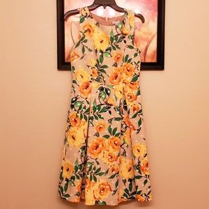 A Line Midi Floral Dress